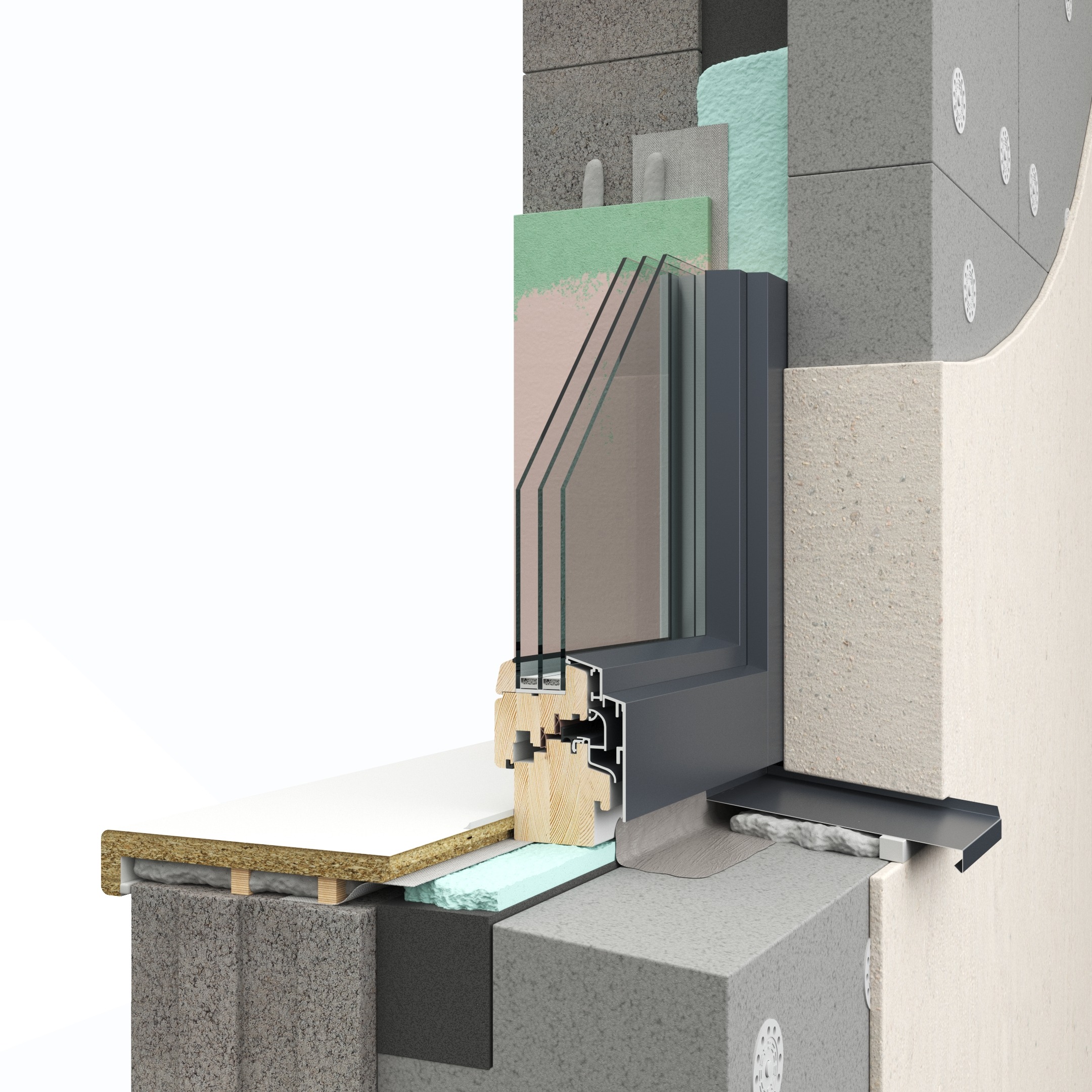 Window installation solution for ETICS* facade system