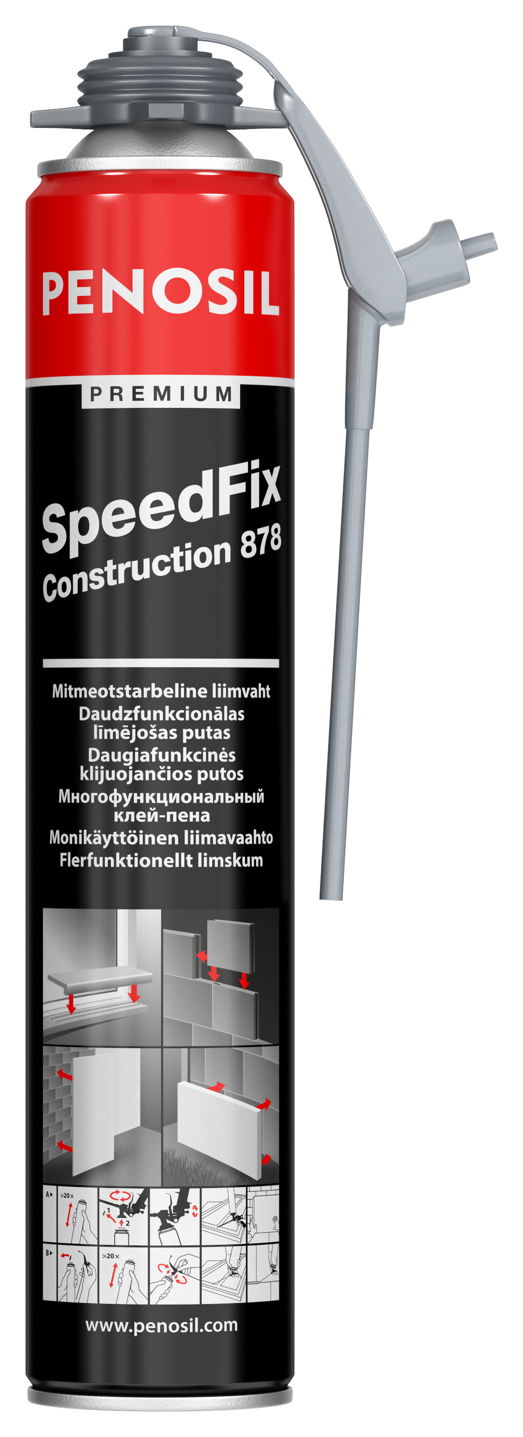 Многофункциональная клей-пена PENOSIL SpeedFix Construction 878