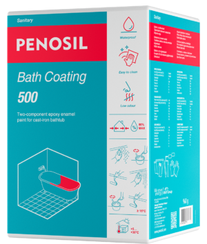 PENOSIL Bath Coating 500 epoxy enamel paint for restoring cast iron bathtubs